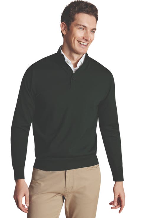 Pure Merino Button Neck Sweater