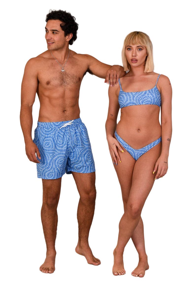 Moroccan Dream Brazilian Bikini Bottoms, Alternate, color, Blue