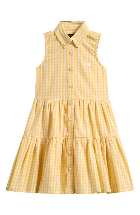Kids' Gingham Tiered Shirtdress (Big Kid)