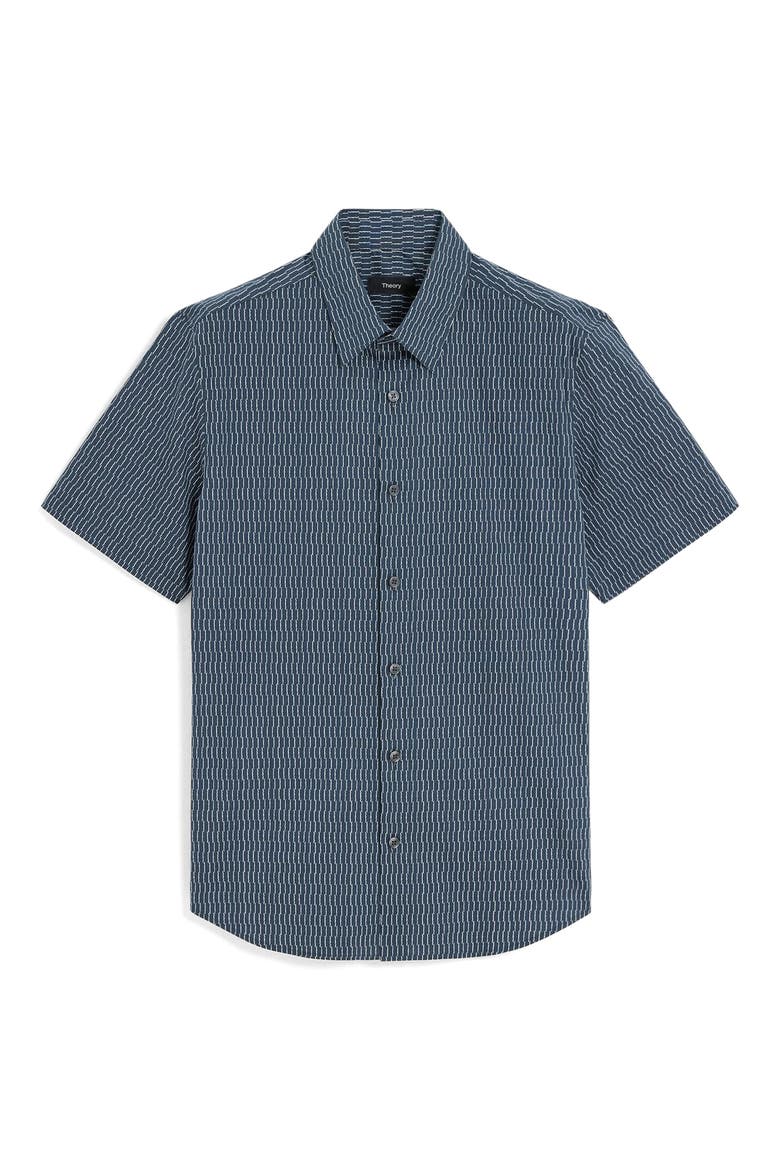 Irving Short Sleeve Button-Up Shirt, Alternate, color, BLATIC/FOG