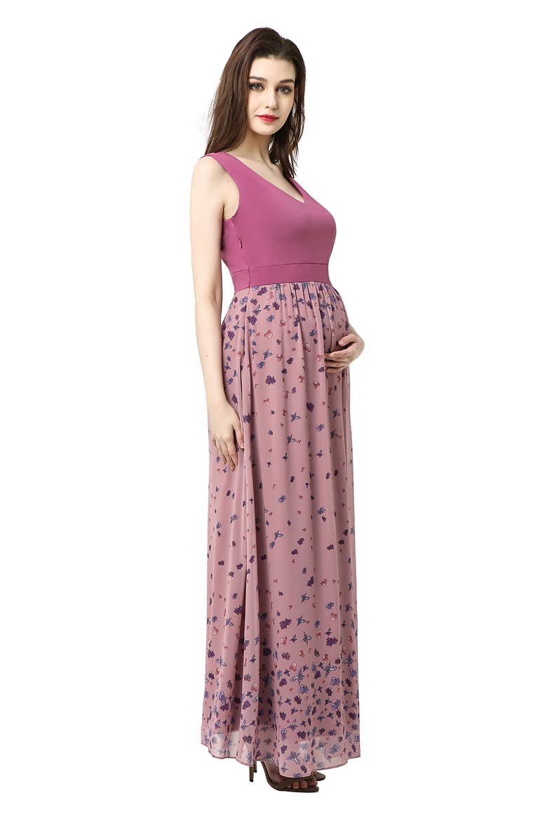 Armanda Maternity Maxi Dress, Alternate, color, ROSE PINK