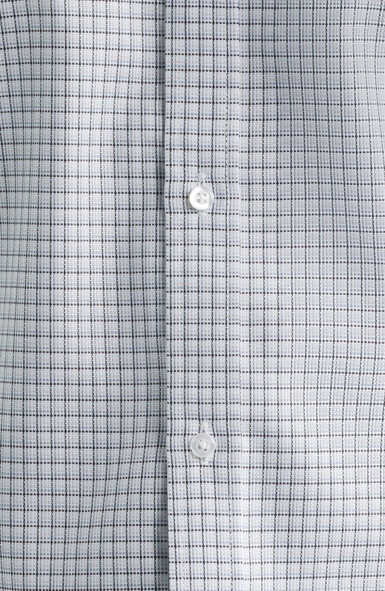 DANIEL HECHTER Modern Fit Check Textured Cotton Dress Shirt, Alternate, color, Grey
