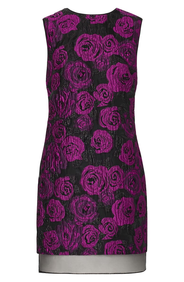Milly Ilectra Dark Rose Metallic Jacquard Shift Dress, Alternate, color,
