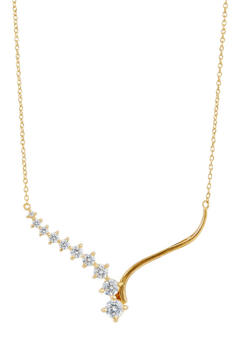 Graduated Cubic Zirconia Bar Pendant Necklace, Main, color, YELLOW
