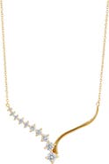 SAVVY CIE JEWELS Graduated Cubic Zirconia Bar Pendant Necklace