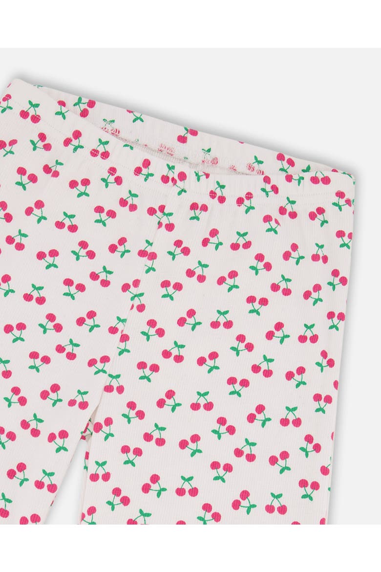 Rib Flare Leg Cherries Leggings, Alternate, color, White with Cherry Print