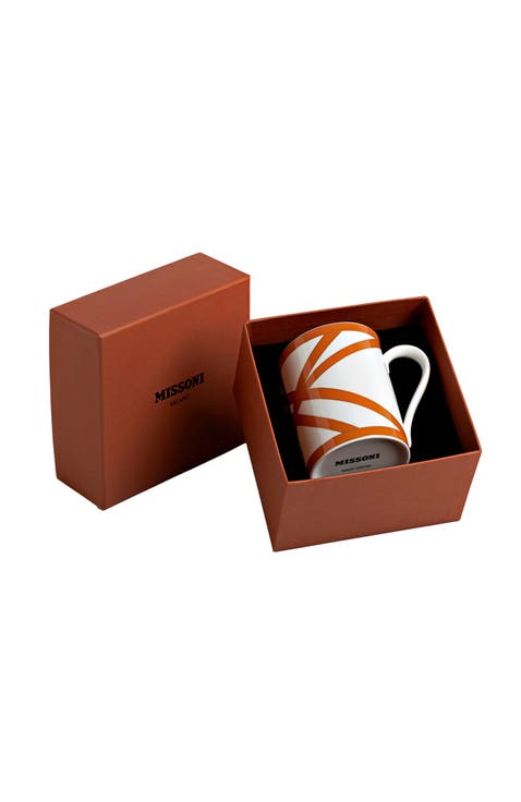 Mug Cup NASTRI in Luxury Box Orange diam. 3", H 3.9", cap. 12.5 oz