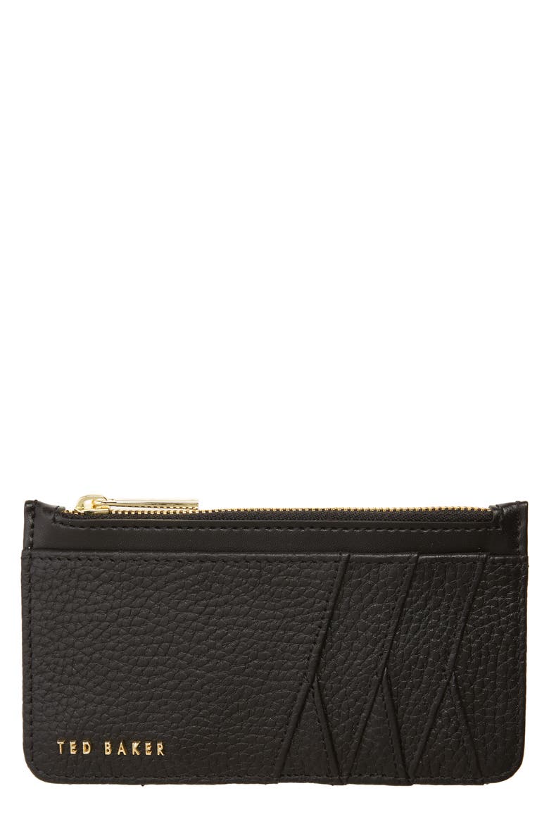 Gerii Leather Card Case, Main, color, BLACK