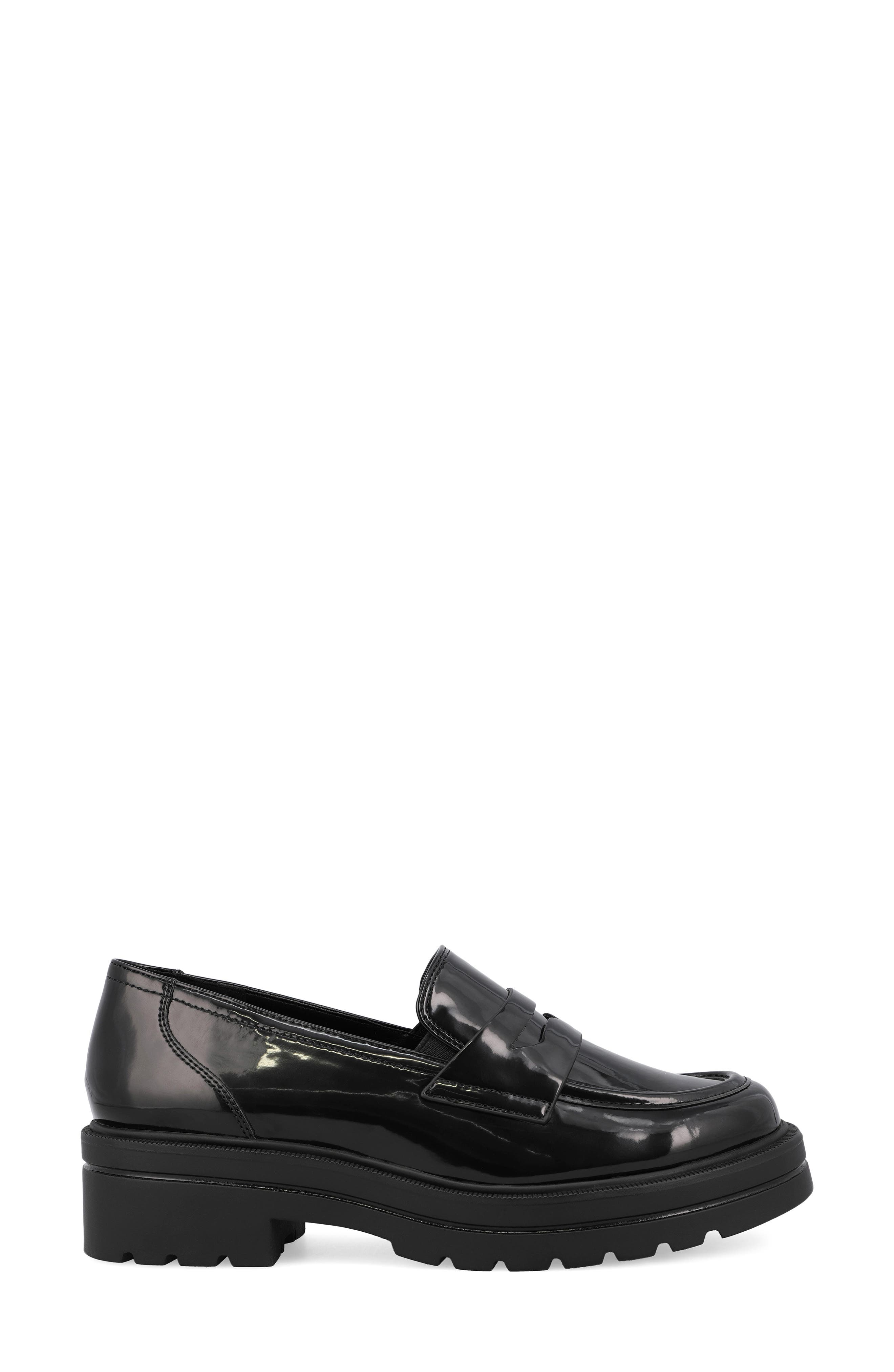 MIA Yoani Lug Sole Penny Loafer, Alternate, color, Black