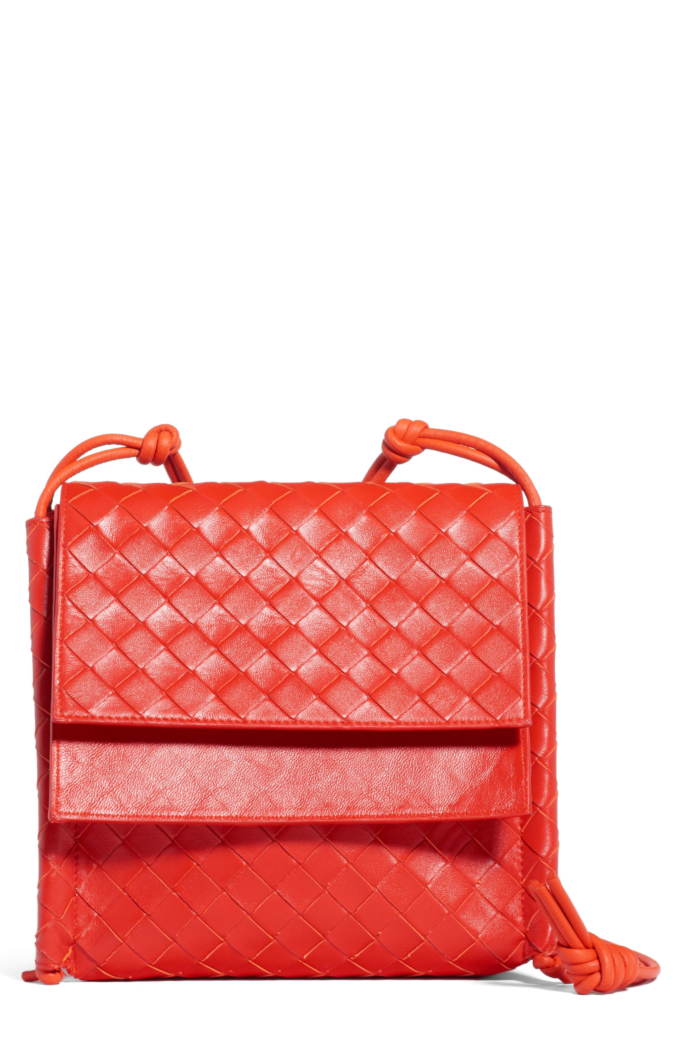 Bottega Venenta Intrecciato Small Flap Crossbody Bag, Main, color, NAIL POLISH