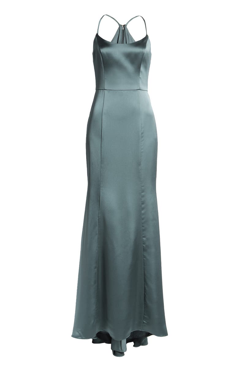 Amsale Everly Sleeveless Satin Mermaid Gown, Alternate, color,