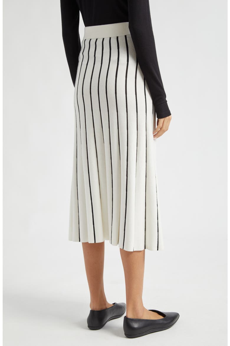 Stripe Cotton Blend Skirt, Alternate, color, CHALK/ BLACK
