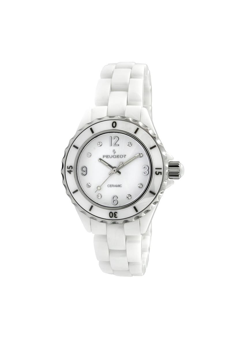 Sports White Ceramic Watch-36MM, Main, color, White