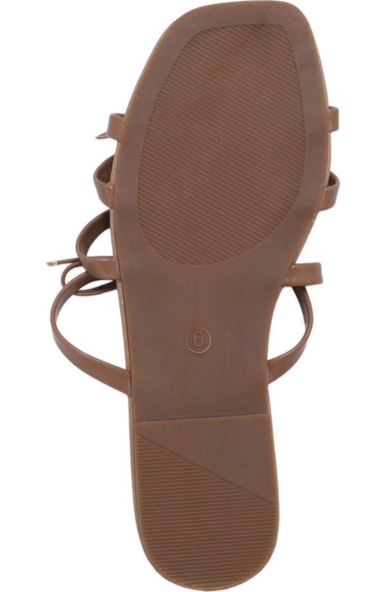 bebe Bow Strappy Sandal, Alternate, color, Tan