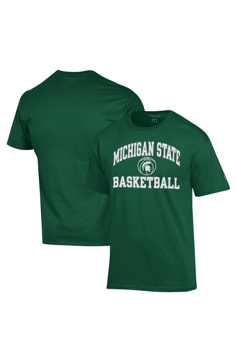 Champion Men's Champion Green Michigan State Spartans Basketball Icon T-Shirt, Alternate, color, 