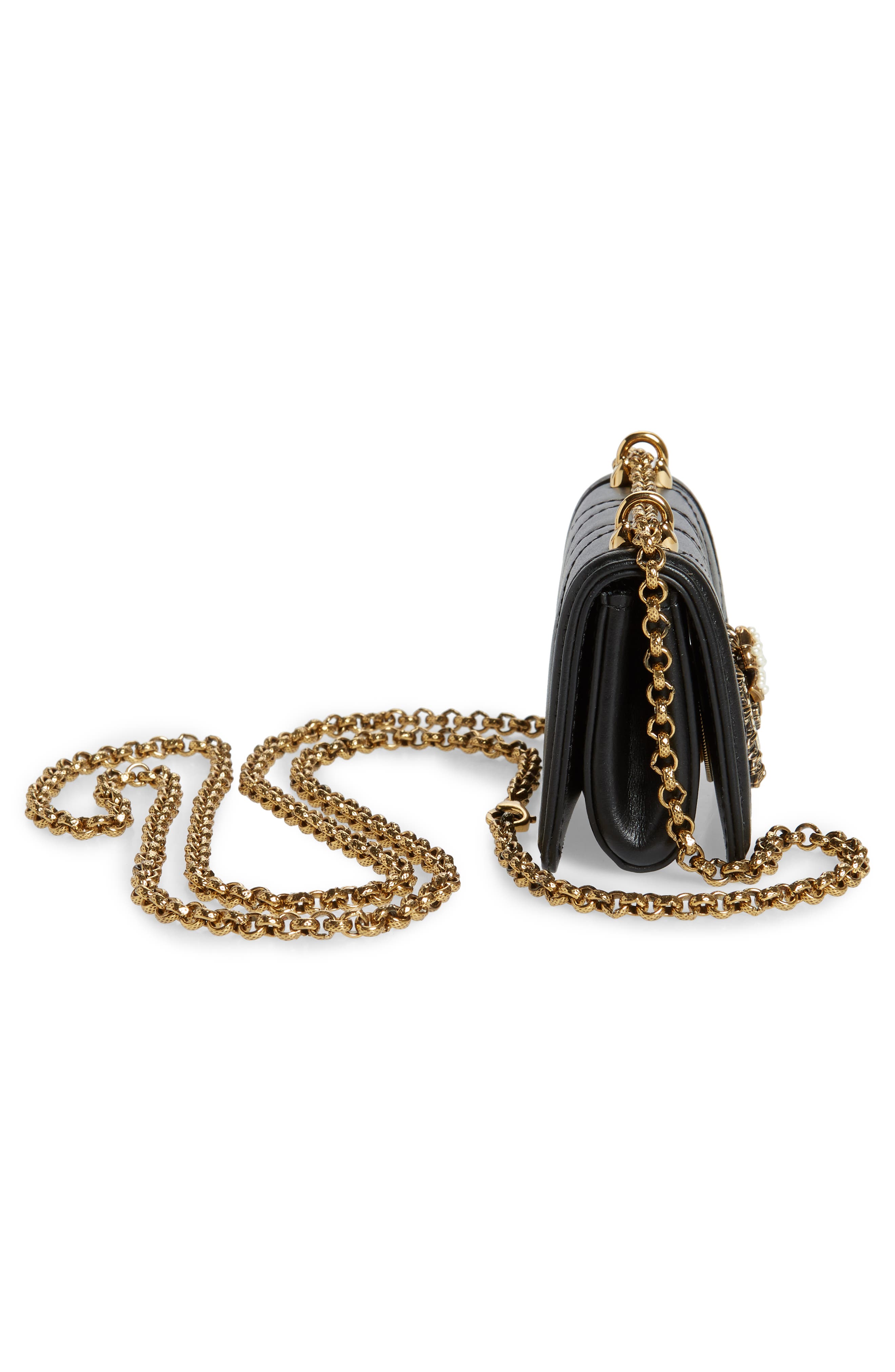 Dolce&Gabbana Micro Devotion Leather Shoulder Bag, Alternate, color, 