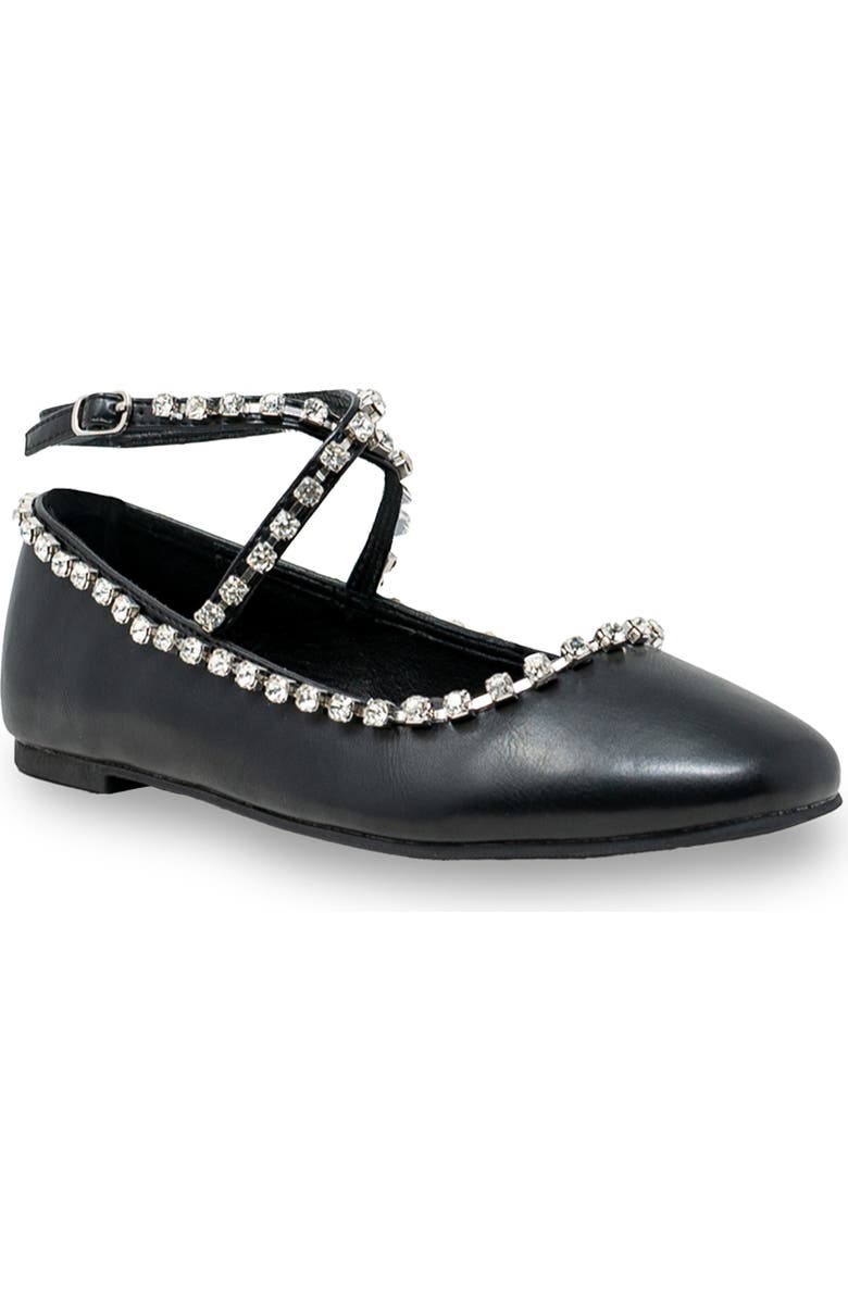 CHASE AND CHLOE Rhinestone Trim Ballet Flat, Main, color,