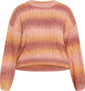 City Chic Shay Ombré Stripe Rib Sweater