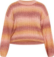 City Chic Shay Ombré Stripe Rib Sweater