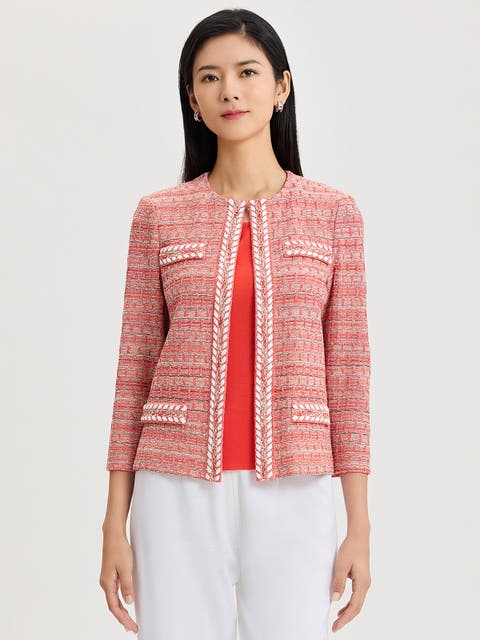 Heritage Whipstitch Trim Knit Jacket