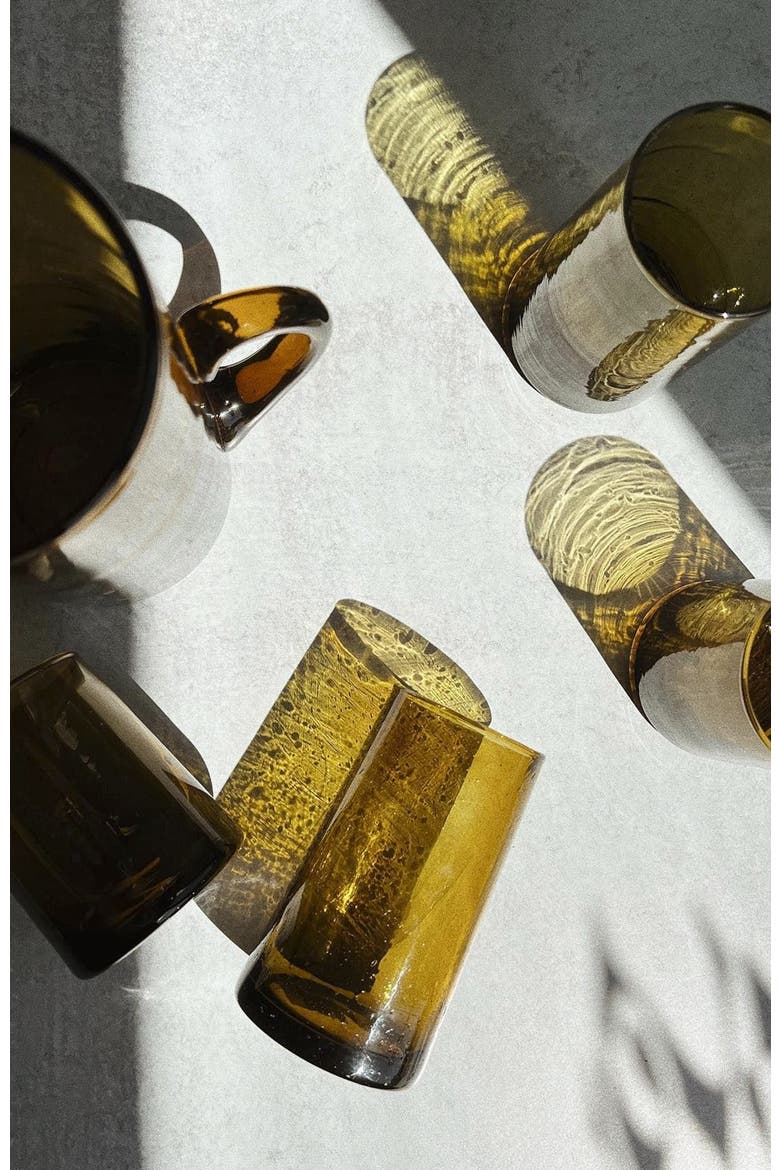 Moroccan Cone Glass Large, Alternate, color, YELLOW