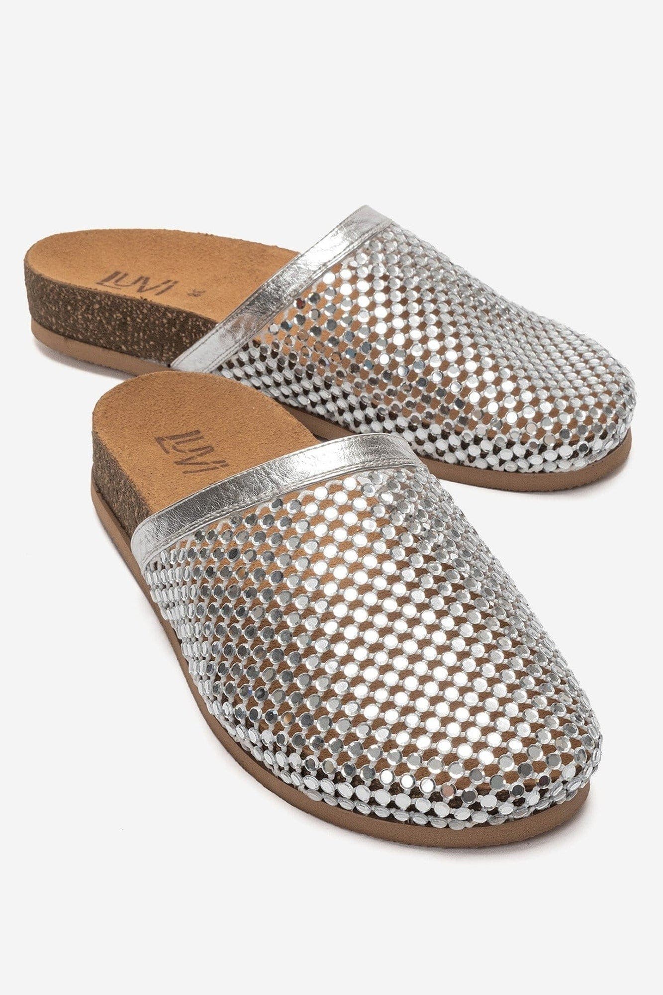 Montera Embellished Mule, Alternate, color, Silver