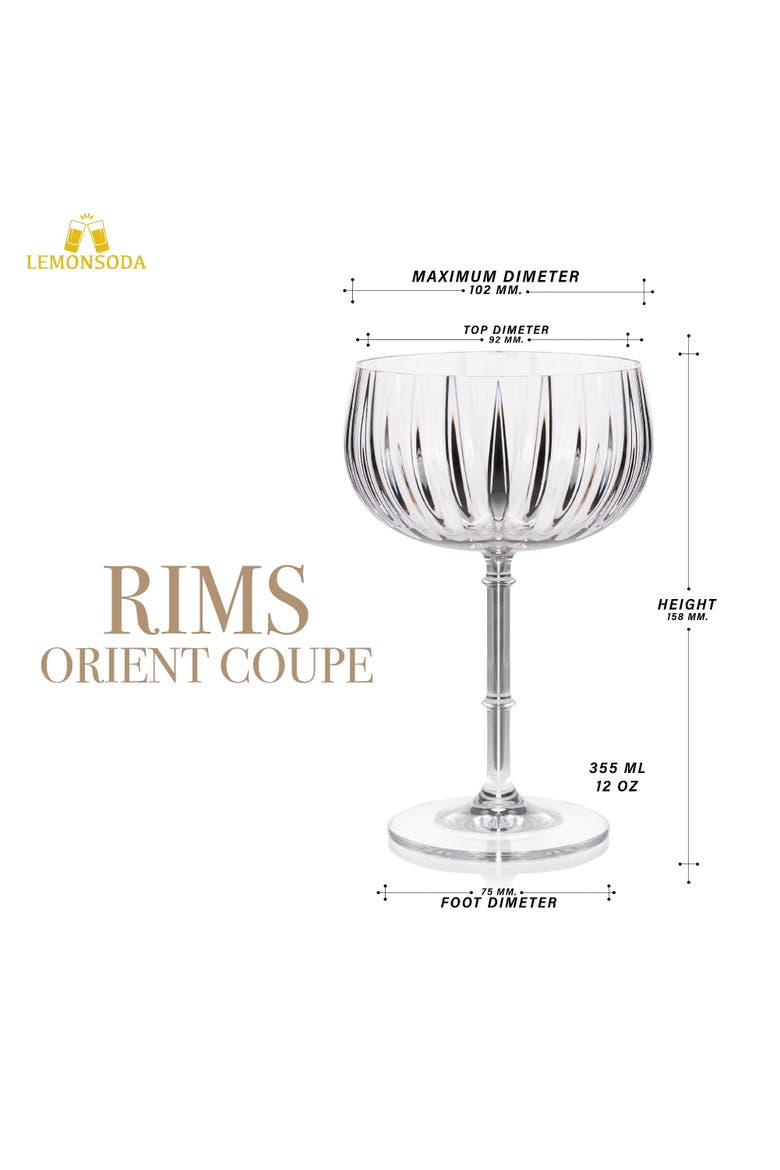 Rims Orient-Coupe Wine Glasses - Set of 2, Alternate, color, Clear