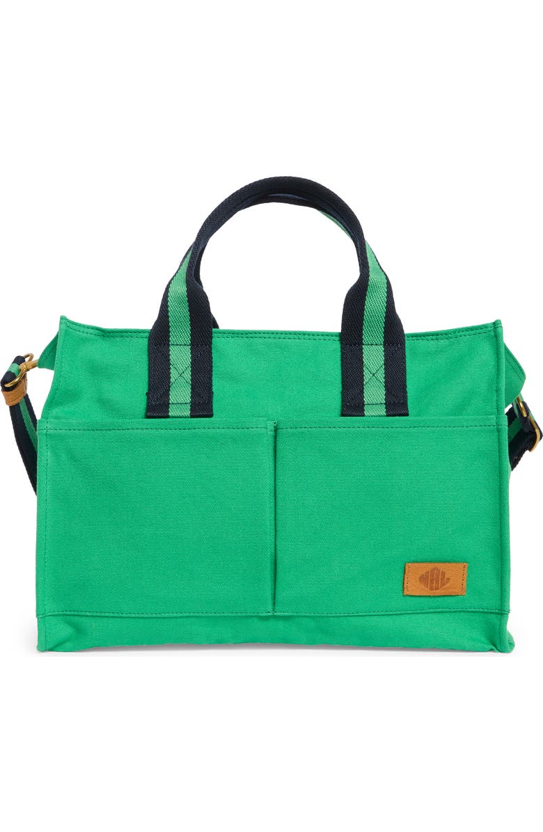 New Amsterdam Leatherworks Multi Compartment Canvas Tote Bag, Main, color, Kelly/ Kelly