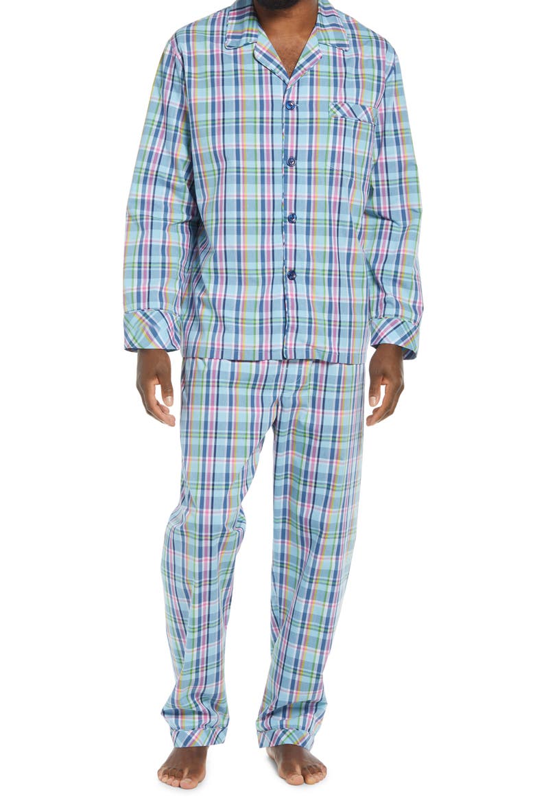 Men's Rosy Outlook Pajamas, Main, color, TURQUOISE