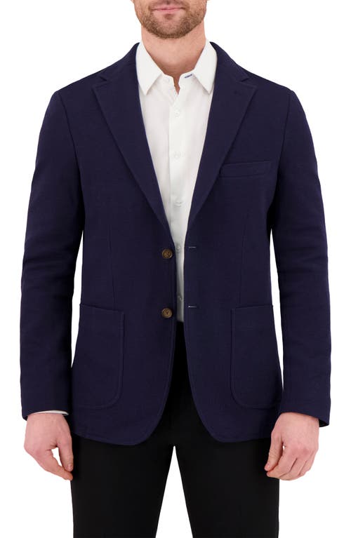 Victor Emmanuel Unstructured Comfort Knit Cotton Blend Sport Coat In Navy
