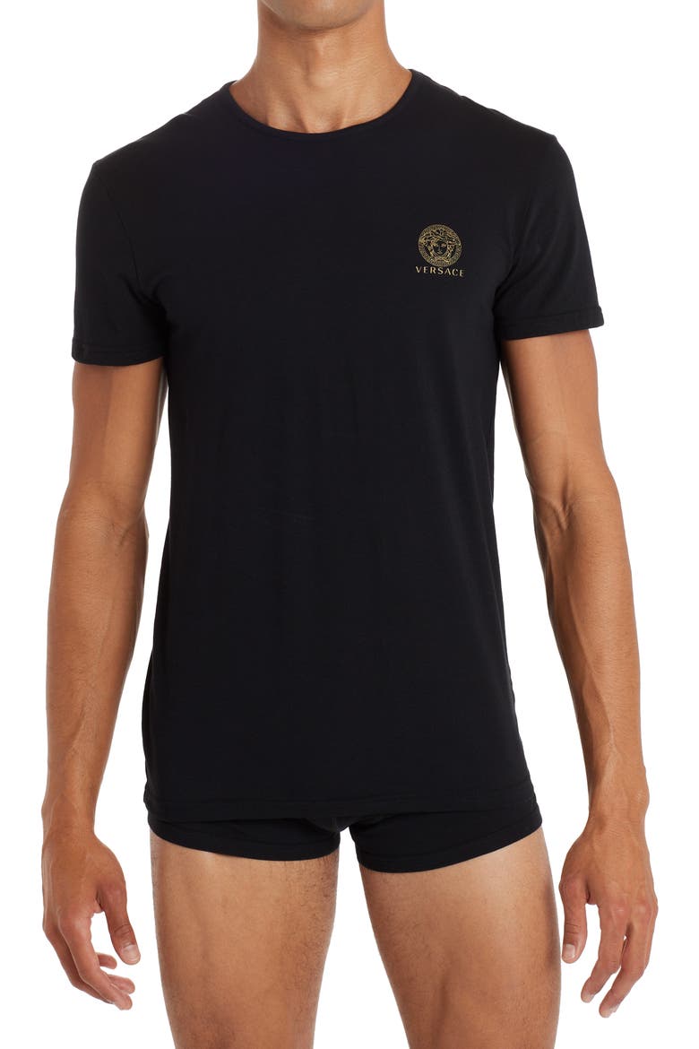 Medusa Head Logo 2-Pack Undershirts, Main, color, BLACK