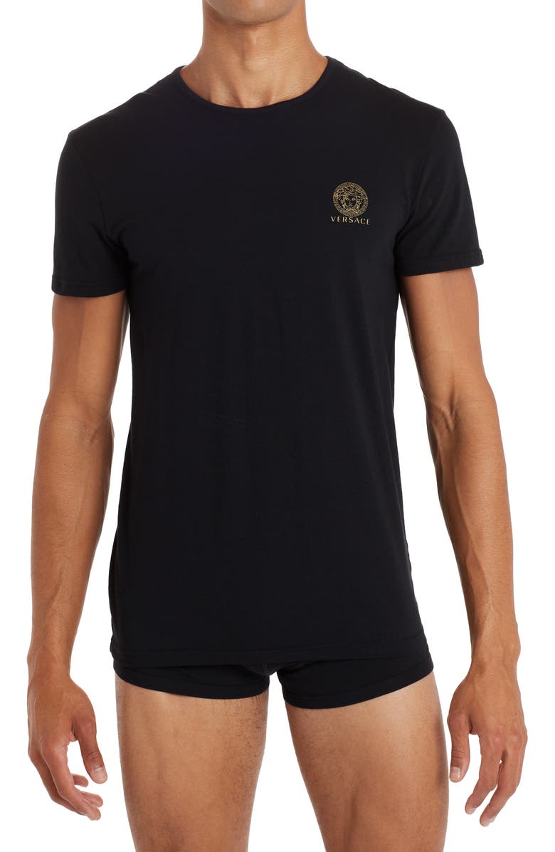 Versace Medusa Head Logo 2-Pack Undershirts, Main, color, Black