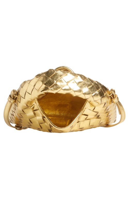 Bottega Veneta Mini Hop Handbag In 8922 Gold/muse Brass