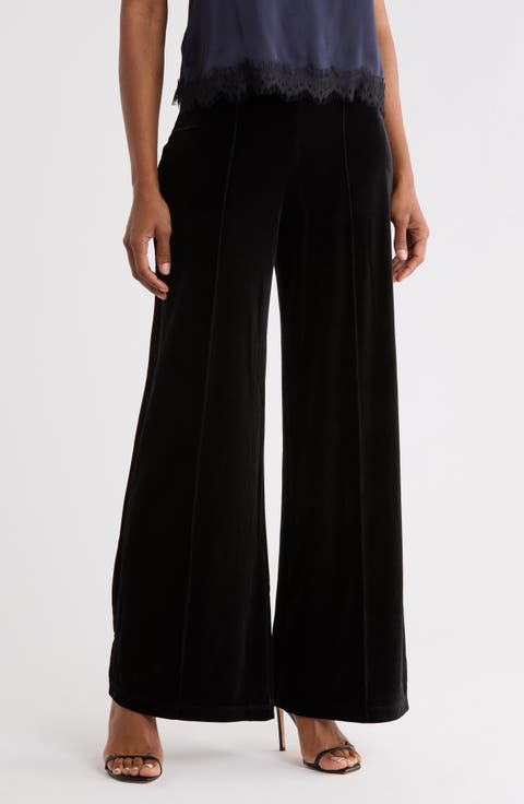 Velvet Wide Leg Trousers