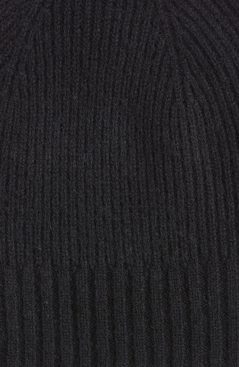 Nordstrom Rib Cashmere Beanie, Alternate, color, Black Rock