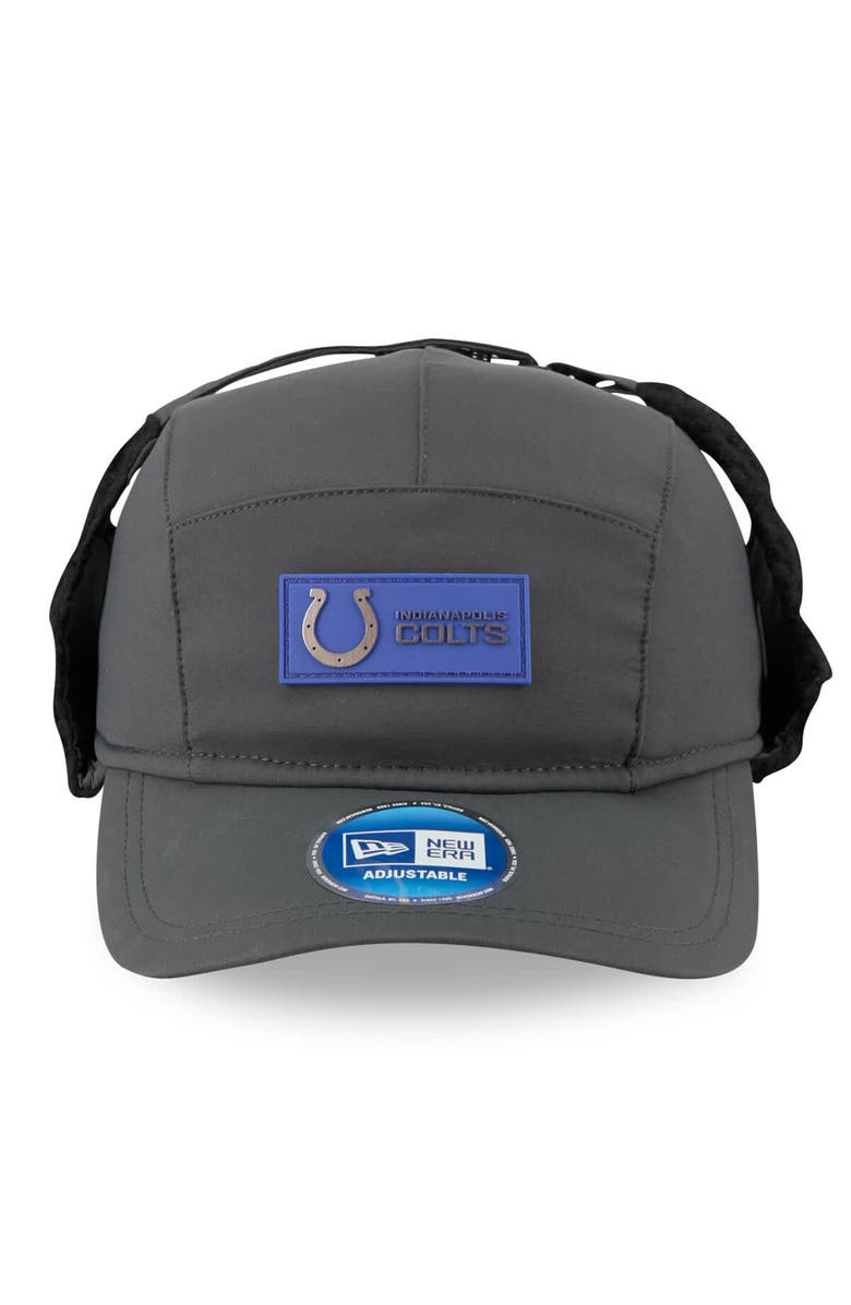 New Era Men's New Era Charcoal Indianapolis Colts 2025 Sideline Cold Weather Runner Dog Ear Adjustable Hat, Alternate, color,