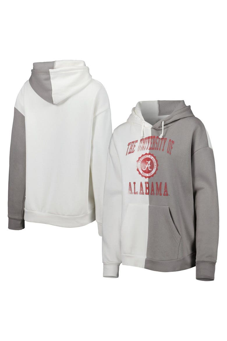 Women's Gameday Couture Gray/White Alabama Crimson Tide Split Pullover Hoodie, Main, color, White