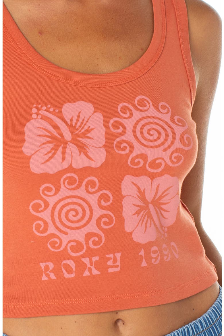 Hibiscus Swirl Graphic Tank, Alternate, color, GINGER SPICE