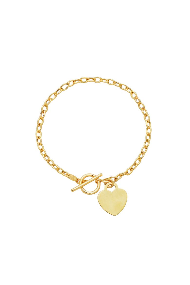 Gold Heart Toggle Bracelet, Main, color, Yellow Gold