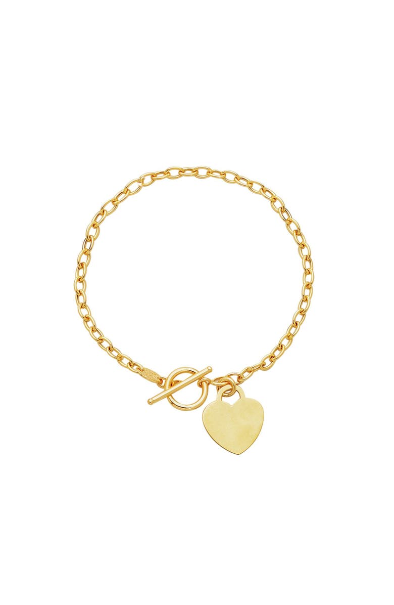 The Lovery Fine Jewelry Gold Heart Toggle Bracelet, Main, color, Yellow Gold