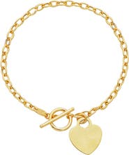 The Lovery Fine Jewelry Gold Heart Toggle Bracelet
