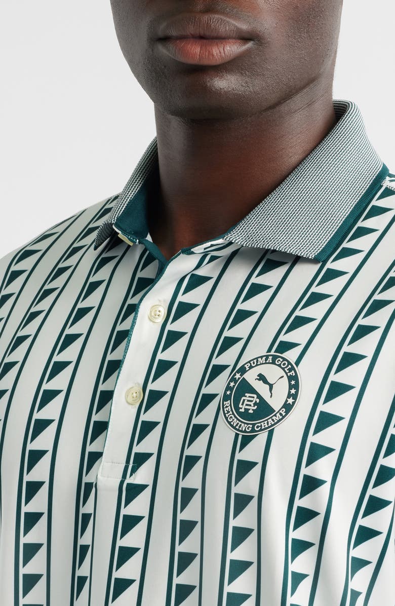 PUMA GOLF x Reigning Champ MATTR Polo, Alternate, color, Warm White-Green Terrain