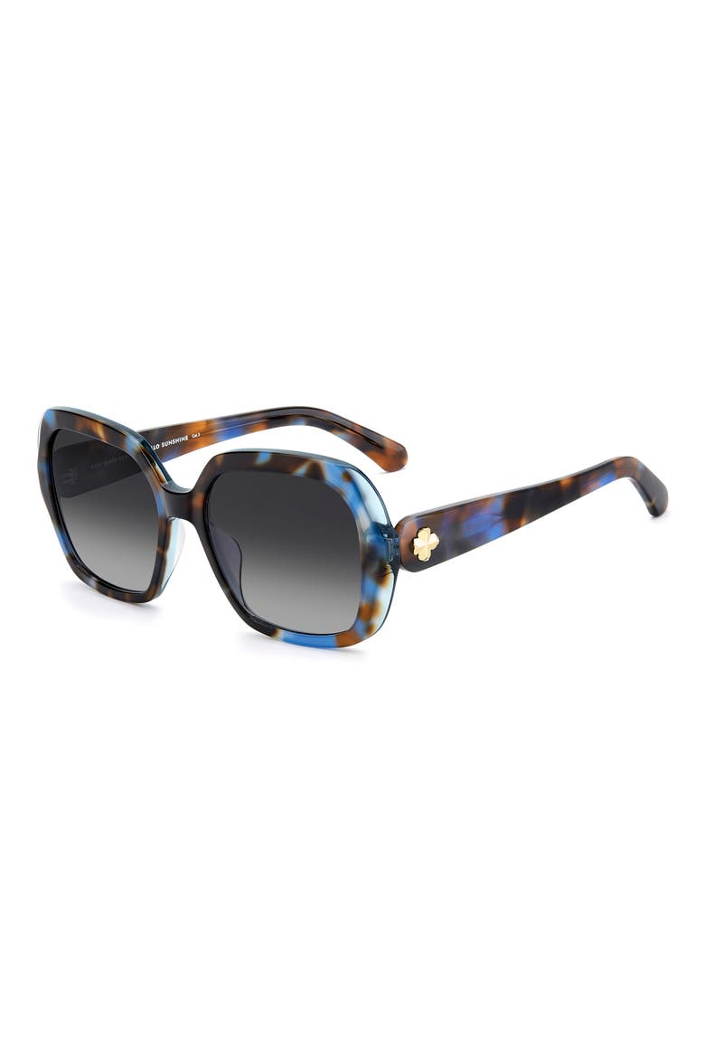 norina 57mm gradient square sunglasses, Alternate, color, BLUE HAVANA/ DARK GREY SF