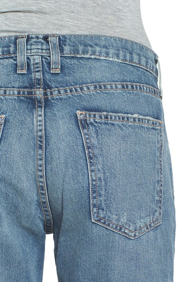Current/Elliott The Fling High Rise Boyfriend Jeans, Alternate, color, Street Fight W Released Hem