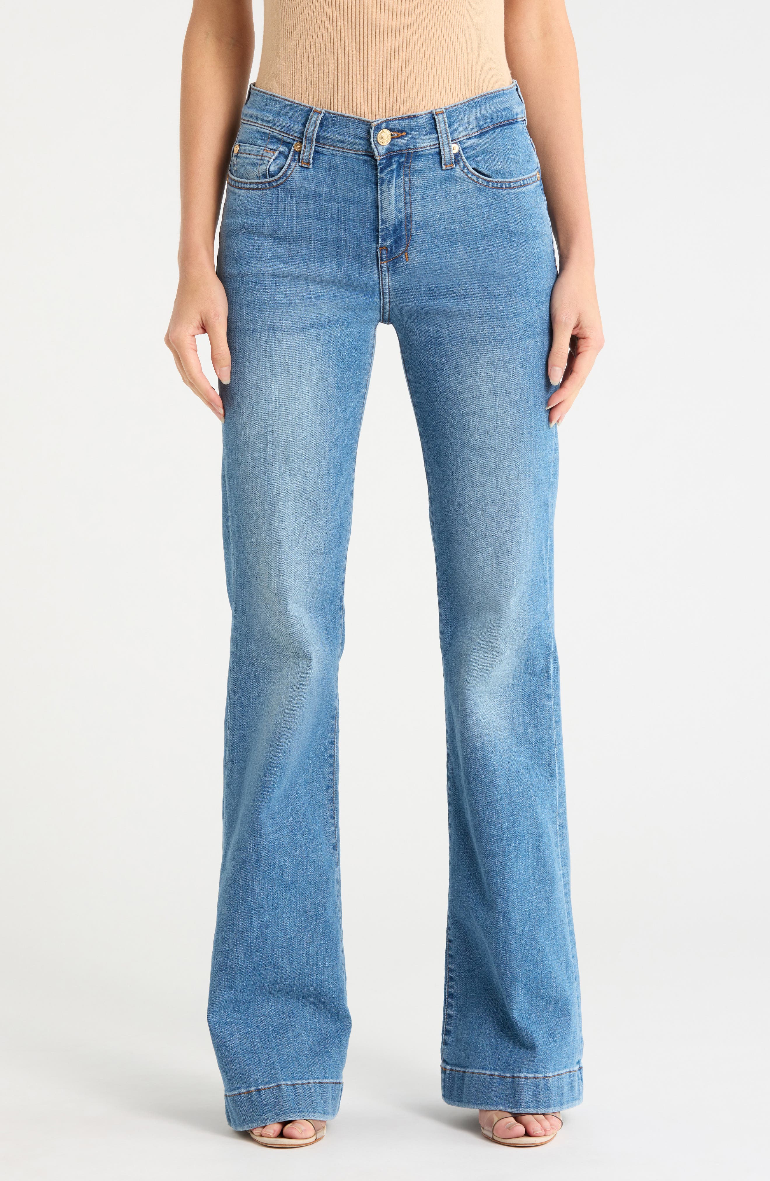 7 For All Mankind Dojo Mid Rise Flare Jeans