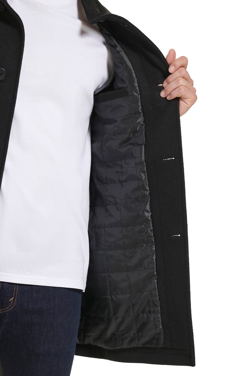 Kenneth Cole New York Melton Walker Coat, Alternate, color, Black