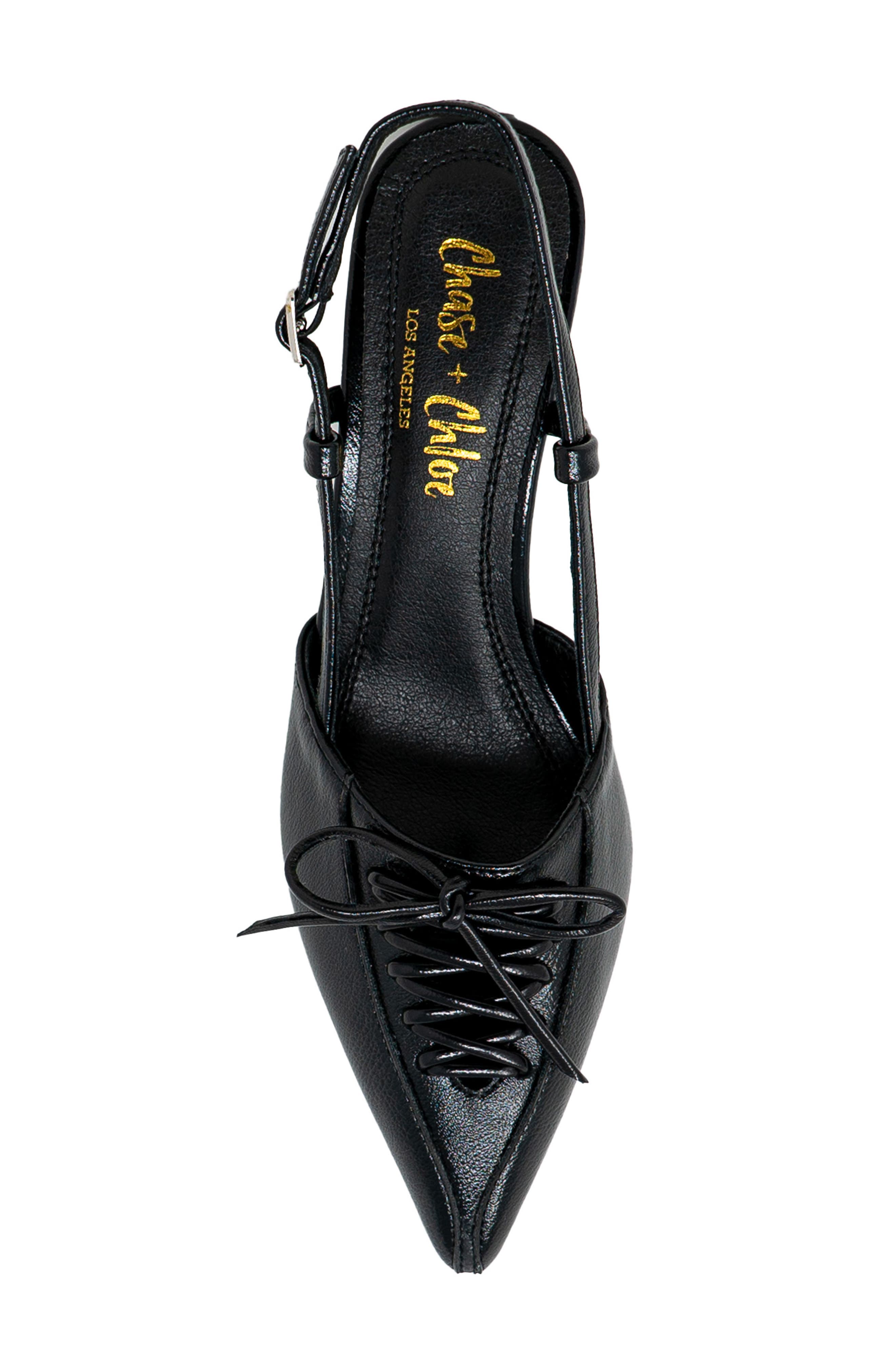 CHASE AND CHLOE Corset Pointed Toe Kitten Heel Pump, Alternate, color, 