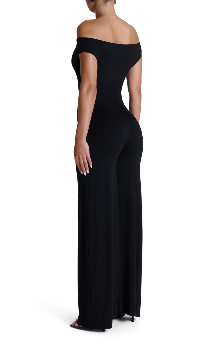 Naked Wardrobe Smooth Off the Shoulder Wide Leg Jumpsuit, Alternate, color,