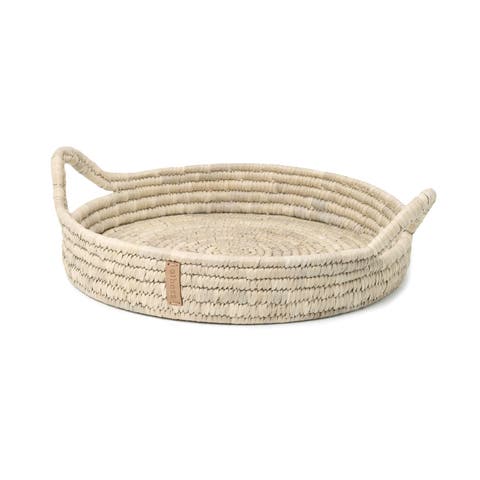 Round Leaf Tray With Handles