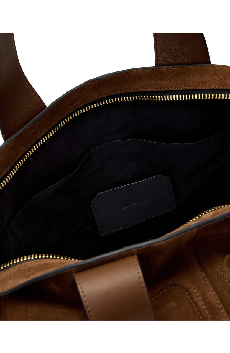 AllSaints Jean Rey Suede Tote, Alternate, color, Sugar Brown